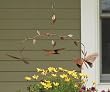 Flamed Copper Finished Butterflies Wind Spinner Mobile