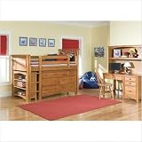 Bolton Furniture 9851Y00LS8015 / 9851Y00LS8020 Set Bennington Low Loft Bed in Honey with Wakefield Accessories