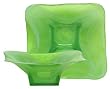 Colorful Recycled Art Glass Small Lime Green Wing Bowl 7 1/2"D, 2 1/2"H