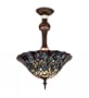 Meyda Tiffany 31101 Feather Semi-Flush, Mahogany Bronze Finish with Stained