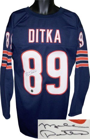 Mike Ditka signed Chicago Bears Navy Prostyle Jersey 3/4 Sleeve