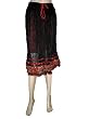 Bollywood Style Skirts Causal Black Georgette Sheer Red Lace Work Skirt for Women 27"
