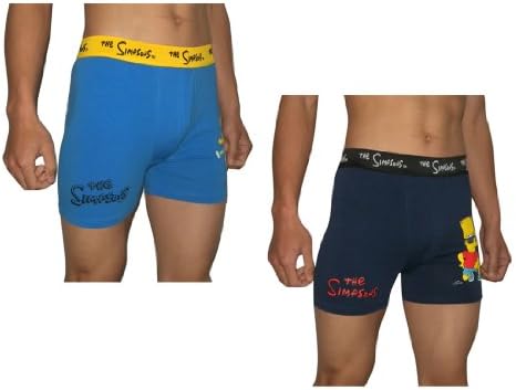 (Pack Of 2)The Simpsons Finest Mens Fit Boxer Shorts Large Multicolor