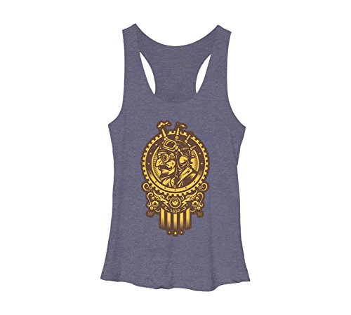 Steampunk 1852 Women's X-Large Navy Heather Racerback Tank Top
