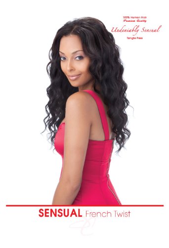French Twist 100% Human Hair Weave Extensions By Sensual, 14" #1b Off Black
