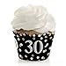 Adult 30th Birthday - Gold - Birthday Party Decorations - Party Cupcake Wrappers - Set of 12