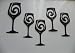 Wine Glasses Set of 5 Metal Wall Art Wall Accent Home/Kitchen Decor