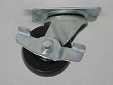Swivel caster with brake, 2 diameter x 1 wide hard rubber wheel with self lube bearing. 150 pound load capacity.