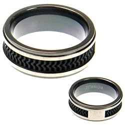 Titanium Ring with Carbon Fiber