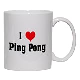 I Love/Heart Ping Pong Mug for Coffee / Hot Beverage (choice of sizes and colors)