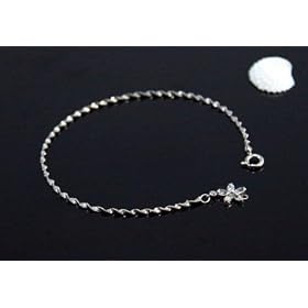 .925 STERLING SILVER SPIRAL DAISY CHARM BRACELET 7.5