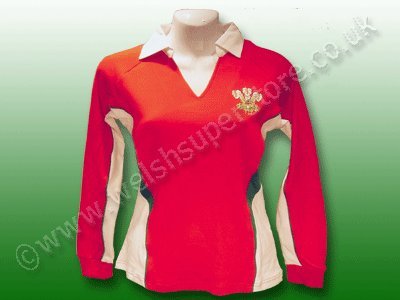 Wales Welsh Long Sleeve Ladies Rugby Shirt (8-10) 