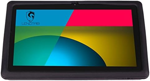 LENOTAB® 7" Quad Core 8GB HD 1024x600 - Android 4.4.2 KitKat (Android 5.0 Lollipop Update Supported |manually| - Tablet PC - Silicone Skin - Miracast Active (Wireless HDMI)- Dual Camera - Wifi - Supports Google Playstore, Youtube, Netflix, 3D Games (Black)