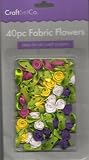 40 Fabric Flowers - For Craft Projects Vibrant Colours