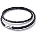 4mm KONOV Genuine Leather Cord Mens Necklace Chain, Black, 4mm