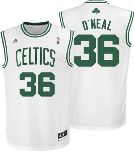 Youth Large (14-16) NBA Boston Celtics Shaquille O'neal White & Green Throwback Basketball Jersey