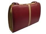 Arinna Double-Zip Computer Tote - Red & Camel