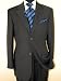 Valentino Made in Italy Mens Suit 2 Button Canvas Front Jacket Flat Front Pants Business Suit Australian Merino Wool / Silk 150s Charcoal Stripe
