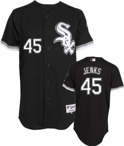 Bobby Jenks Black Majestic Authentic 2009 Alternate On-Field Chicago White Sox Jersey - 52