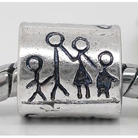 Believe Beads x1 Silver Plated Family Spacer Charm Bead for Pandora/Troll/Chamilia Style Charm Bracelet