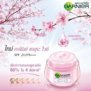 Garnier Sakura White Pinkish Radiance Moisturizing Cream Spf21/pa+++ 50 Ml Thailand by Noomnote