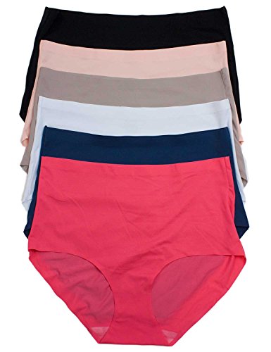 Barbra's 6 Pack Laser Cut High Waist Brief Panties Plus Sizes