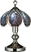 14.25h Glass Night Fairy Theme Black Chrome Base Touch Lamp