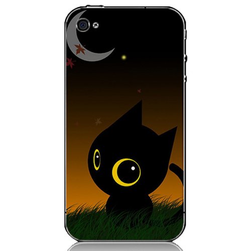 iMarkCase Halloween Series iphone 4 4s Case Cover Custom Case Colored Painting Polycarbonate Black Cat