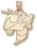 Georgia Tech Yellow Jackets Solid 10K Gold ''BUZZ'' 5/8'' Pendant