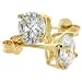 14K Gold 1/2 Carat Size (5 mm ea)Brilliant Cut Basket Set CZ Stud Earrings