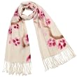Hand Painted Plum Blossom 100% Pashmina Cashmere Tassels Ends Long Scarf Shawl-Pink