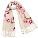Hand Painted Plum Blossom 100% Pashmina Cashmere Tassels Ends Long Scarf Shawl-Pink