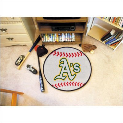 FANMATS Oakland Atheltics Baseball Area Rug - 29in Round - 6408