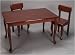 Giftmark 3001C Solid Wood Childrens Rect Queen Anne Table &amp; Chair Set Cherry