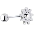 Surgical Steel Sun Barbell Tongue Ring