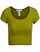 TL Women's Versatile Trendy Basic Fitted Short Sleeve Scoop Neck Solid Crop top