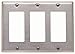 Leviton 3-Gang Decora Wallplate, Standard Size, Non-Magnetic Stainless Steel, 84411-40