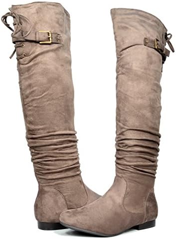 DREAM PAIRSWomen's Suede Over The Knee Thigh High Winter Boots