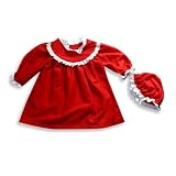 Bellepointe - Infant Girls Long Sleeve Nightgown Set, Red (Size 12Months)