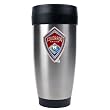 Colorado Rapids MLS 16oz Stainless Steel Travel Tumbler - Primary Team Logo by Great American Products