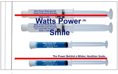 2 Watts Power 35% Teeth Whitening Gel Sets - Dual Action for Surface and Deep Stains - Huge 10ml Gels - Same Results As 44% but Safer &amp; Without the Sting - Made in the USA by Direct 2u Wholesale LLC