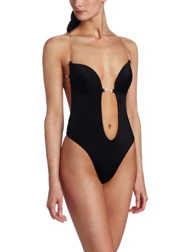 Fashion Forms Women's U Plunge Body Suit, Black, Large