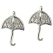 Sterling Silver Cz Studded Umbrella Earrings