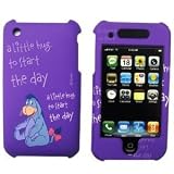 New Purple Eeyore A Little Hug to Start the Day Disney Classic Whinnie the Pooh Apple Iphone 3g 3gs Cell Phone Case Rubber Texture + Screen Protector