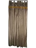 2 Gray Art Silk Sari Curtains Drapes Window Panels Tap Top 90