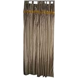 2GrayArtSilkSariCurtainsDrapesWindowPanelsTapTop90