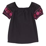 Toddler Girls' Cherokee Mexicali Woven Top - Black