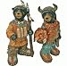 Black Bear Native American Warrior Figurine Statue, 6-inch, Set of 2 in 2 Styles