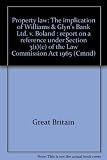 Property law : the implication of Williams & Glyn's Bank Ltd. v. Boland : report on a reference under Section 3(1)(e) of the Law Commission Act 1965