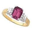 14K Two-Tone Gold Rhodolite Garnet and Diamond Ring